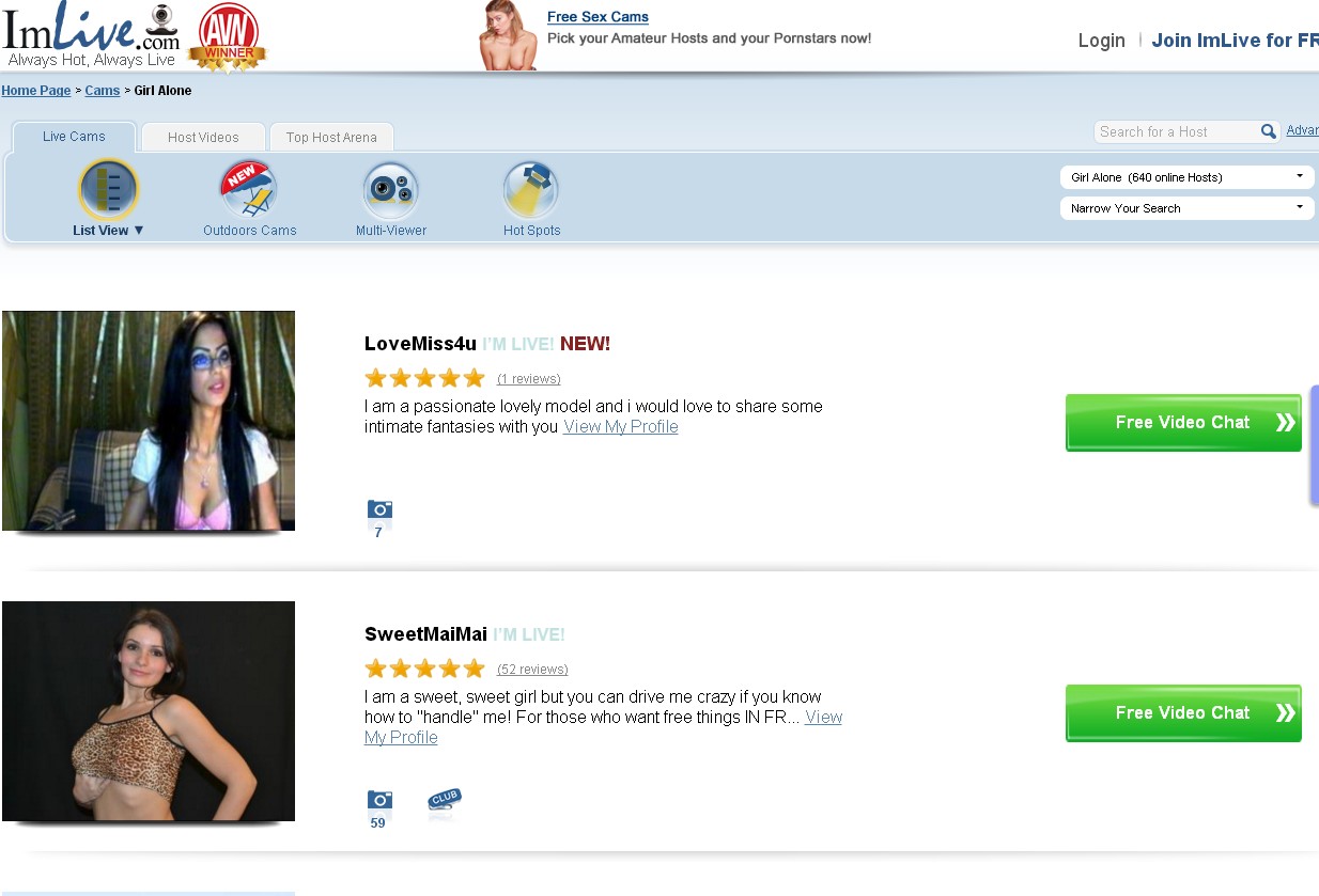 Sex Video Chat Sites Comparisons & Rankings | Live Webcam Reviews