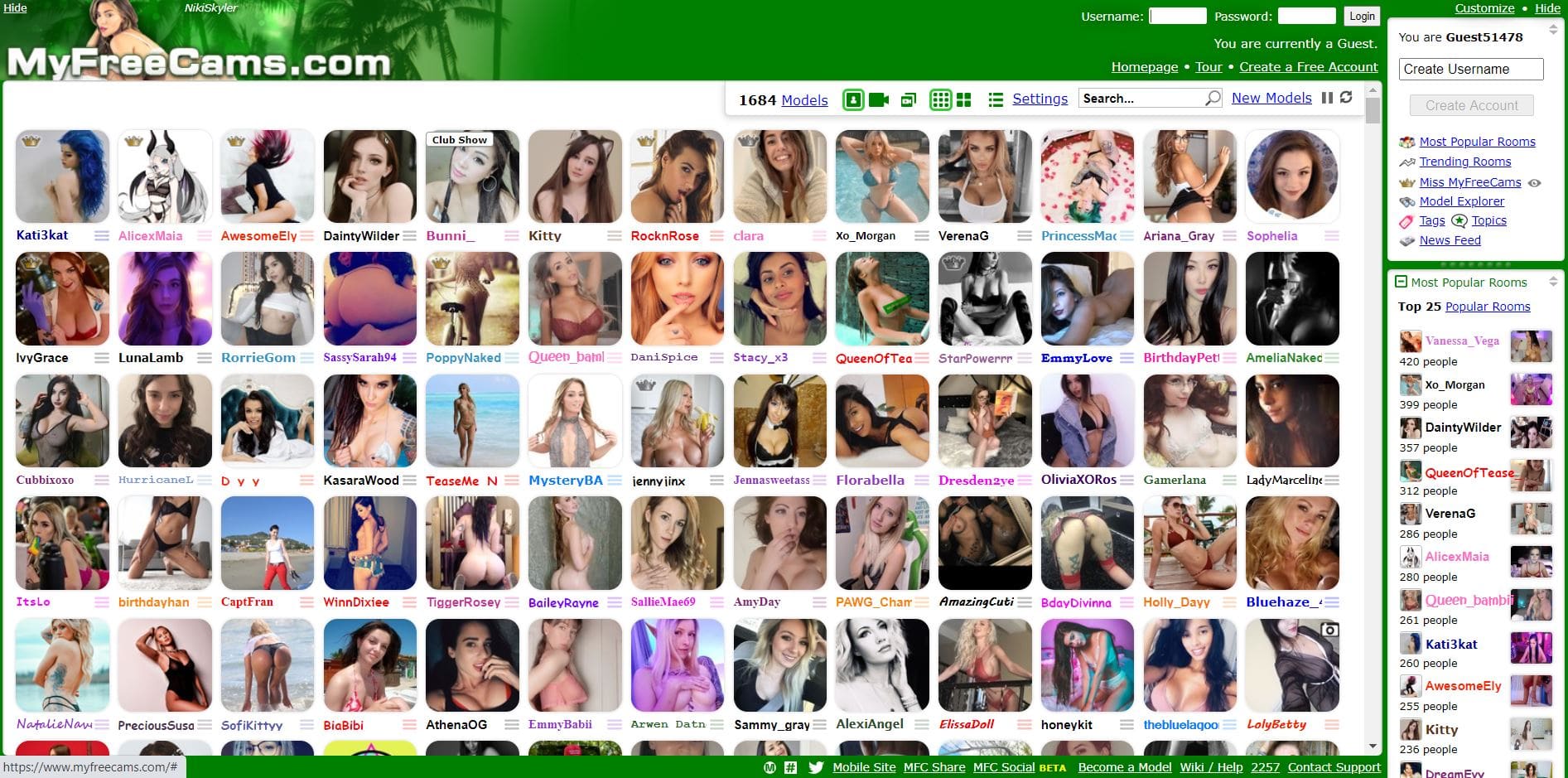 MyFreeCams Homepage